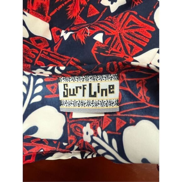 Surf Line Vintage Red & Blue Hawaiian Sun Dress sz S EUC - Picture 6 of 7